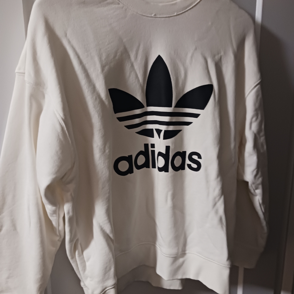 adidas Originals Cream Crewneck with Black Trefoil